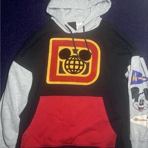 Disney Hoodie with Red and Gray Accents
